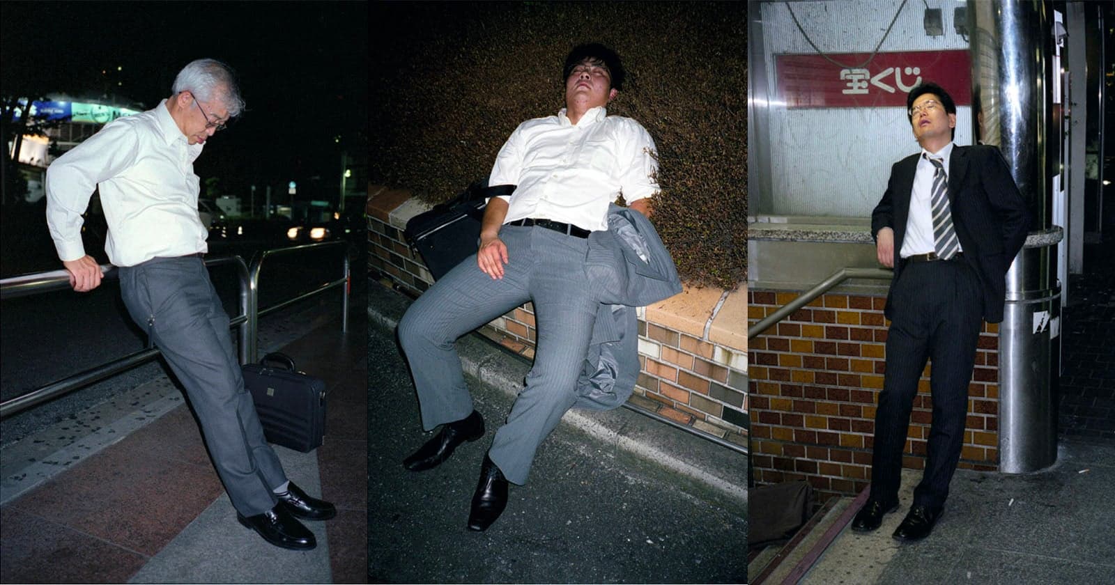Photographer Captures Japan’s Exhausted Salarymen Asleep on Tokyo’s Streets
